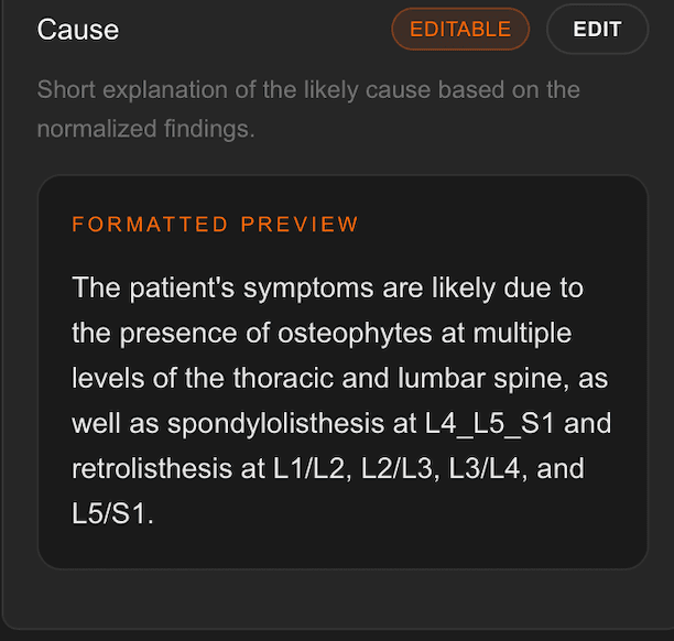 ClinIQ Cause card with formatted preview